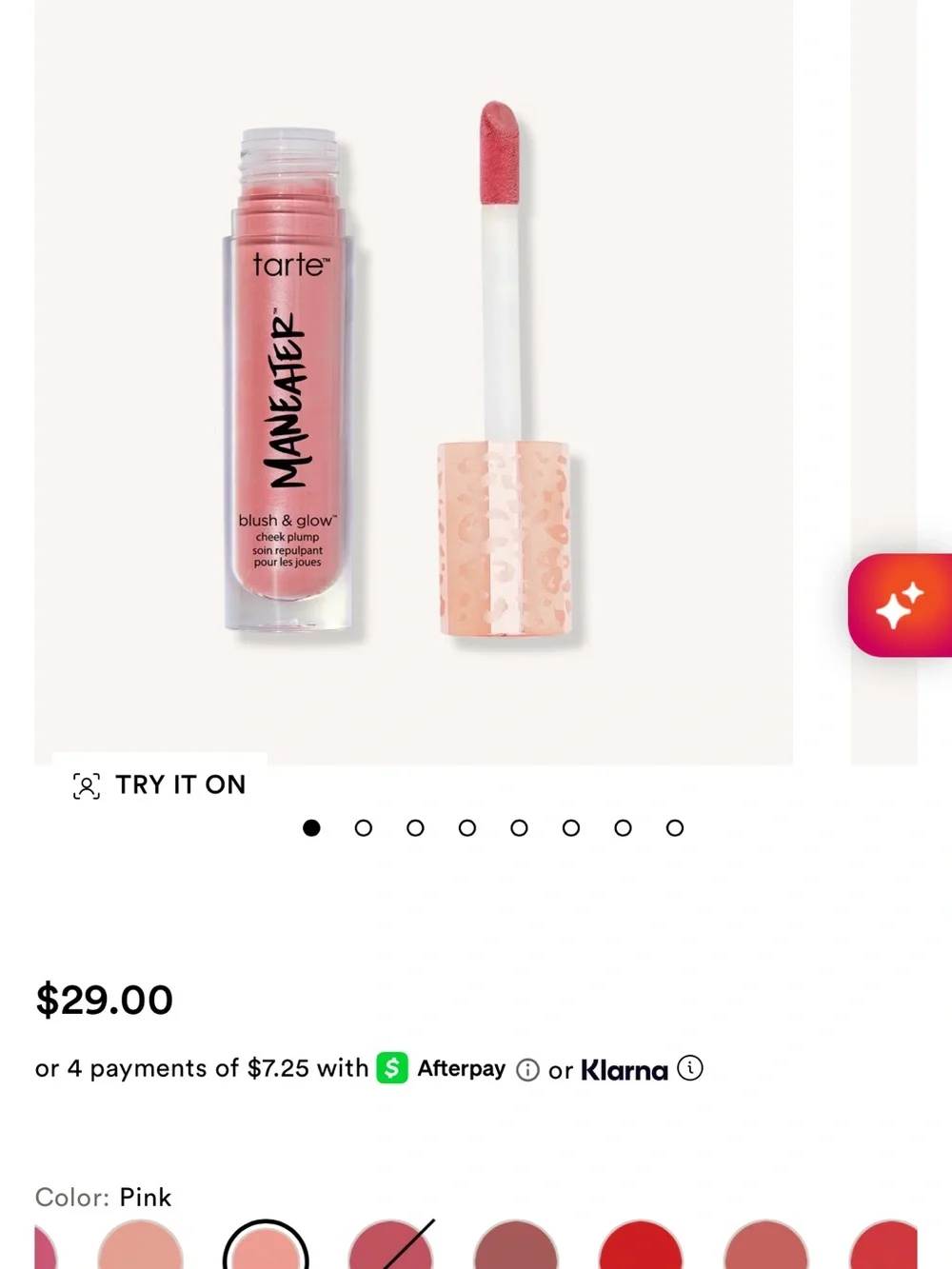 Tarte Maneater satin blush 2 for $45